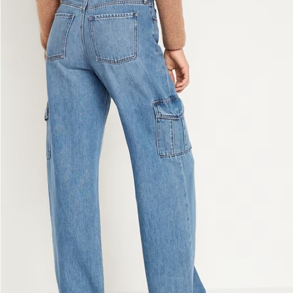 Old Navy Sky-Hi Wide Leg Cargo Jeans 0